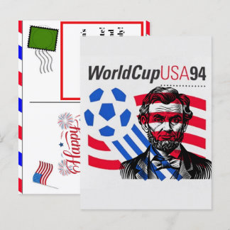 USA 94 WK-erfenis & 4 juli 2026 Voetbal  Feestdagenkaart