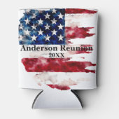 USA Achternaam Custom Flag Kleuren Reunion Blikjeskoeler (Voorkant)