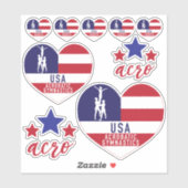 USA Acrobat Gymnastiek Decals Sticker (Vel)