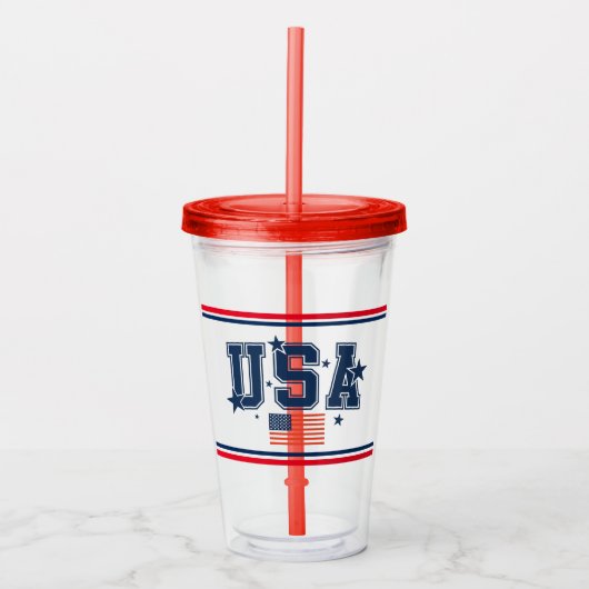 USA Acrylic Tumbler Acryl Drinkbeker (Voorkant)