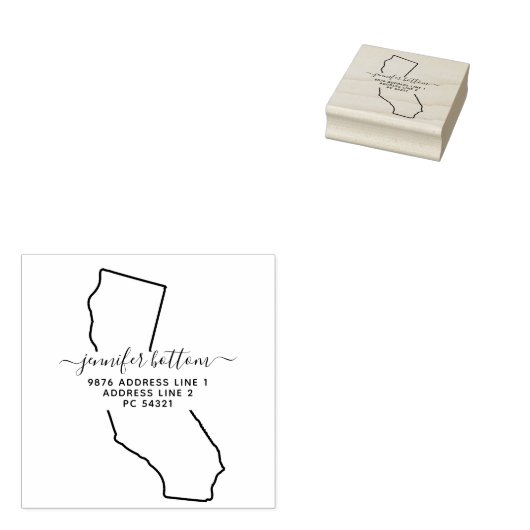 USA Address Business Signature California Rubberstempel (Gestempeld)