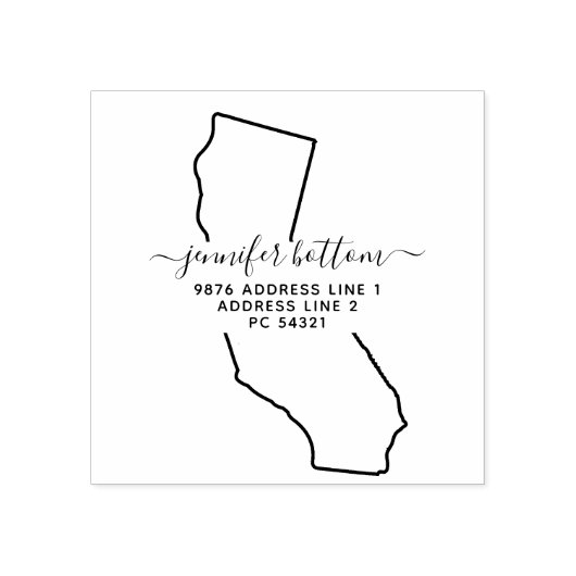 USA Address Business Signature California Rubberstempel (Afrduk)