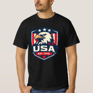USA Adelaar Badge Gesticht in 1776 Patriottische A T-shirt