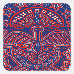 USA Adelaar Democratische Patriot Vierkante Sticker