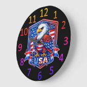 USA Adelaar Patriottische Kunst Grote Klok (Hoek)