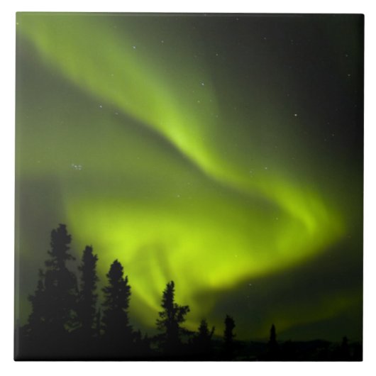 USA, Alaska, Chena Hot Springs. Aurora Borealis 2 Tegeltje (Voorkant)