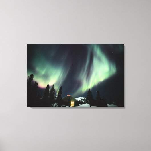 USA, Alaska, Chena Hot Springs. Aurora Canvas Afdruk (Voorkant)
