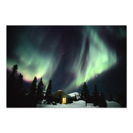 USA, Alaska, Chena Hot Springs. Aurora Foto Afdruk (Voorkant)