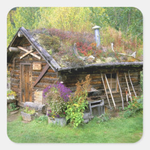 USA, Alaska, Denali National Park, Kantishna. Vierkante Sticker