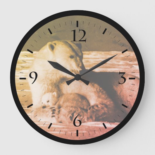 USA Alaska moeder polar beer Watch Large C Grote Klok (Voorkant)