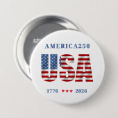USA America250 July 4th 1776-2026 Patriot Button (Voorkant /achterkant)