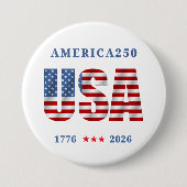 USA America250 July 4th 1776-2026 Patriot Button (Voorkant)