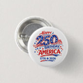 USA America 250th Anniversary Patriotic Button (Voorkant /achterkant)