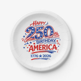 USA America 250th Anniversary Patriotic Papieren Bordje