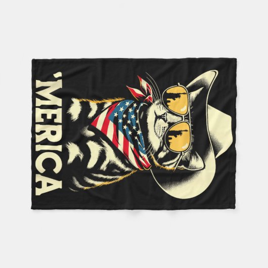 USA America Cat 4 van juli Mannen Vrouwen Kinder F Fleece Deken (Voorkant (Horizontaal))