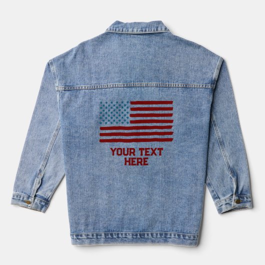 USA America Flag Bewerkbare gepersonaliseerde aang Denim Jacket (Achterkant)