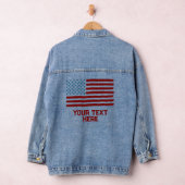 USA America Flag Bewerkbare gepersonaliseerde aang Denim Jacket (Hangar)