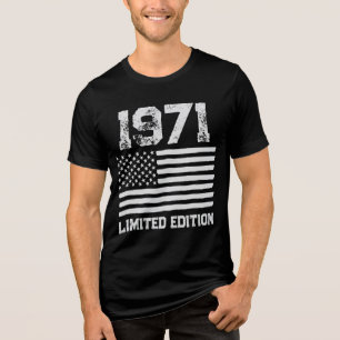 USA America Flag Bewerkbare gepersonaliseerde aang Tri-Blend Shirt