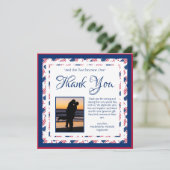 USA AMERICA FLAG Custom Patriotic Square Wedding Bedankkaart (Staand voorkant)