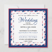 USA AMERICA FLAG Custom Patriotic Square Wedding Kaart (Voorkant)
