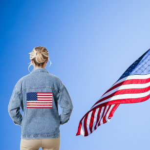 USA America Flag Patriottisch Huis van de Dappere  Denim Jacket
