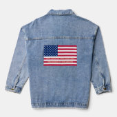 USA America Flag Patriottisch Huis van de Dappere  Denim Jacket (Achterkant)