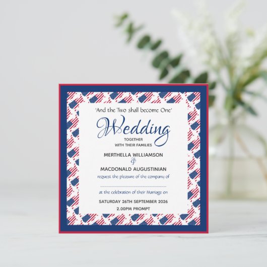 USA AMERICA FLAG Patriottische Custom Square Huwel Kaart (Staand voorkant)