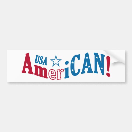 USA AmeriCAN! aangepaste bumpersticker (Voorkant)