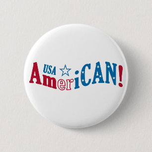 USA AmeriCAN! aangepaste knop Ronde Button 5,7 Cm