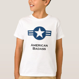 USA American Badass blauw T-shirt