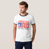 USA American DAD RED Blue Vaderdag White T-shirt (Voorkant volledig)