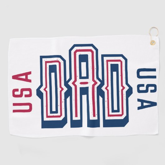 USA American DAD RED White Blue Formal Golfhanddoek (Horizontaal)