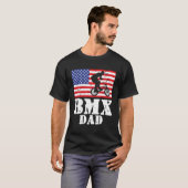 USA American Distressed Flag BMX Dad Mannen cadeau T-shirt (Voorkant volledig)