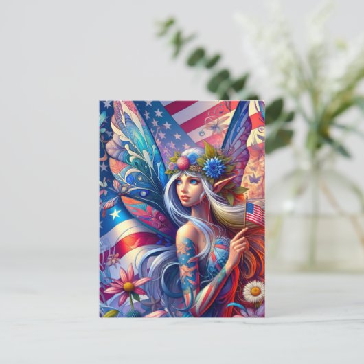 USA American Fairy Briefkaart (Staand voorkant)