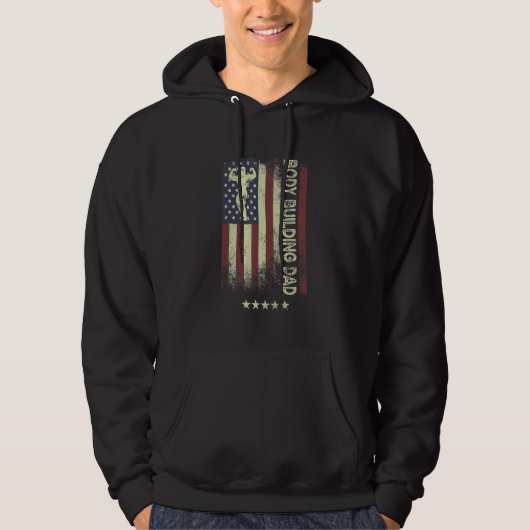 USA American Flag  Body Building Dad 1 Hoodie (Voorkant)