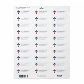 USA American Flag Cross Return Address Labels (Full Sheet)