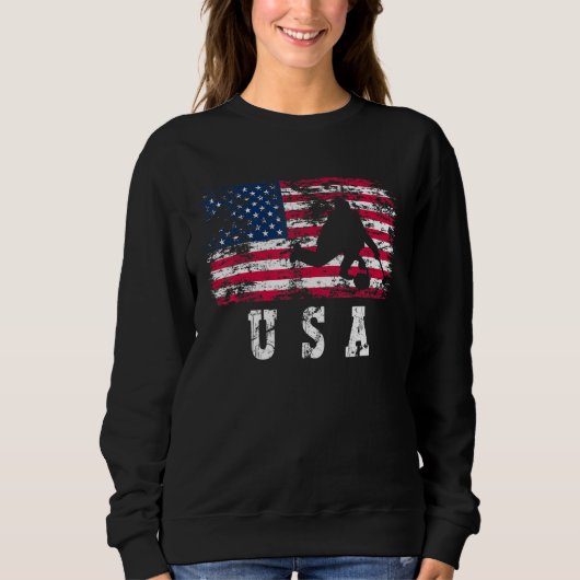 USA American Flag Curling Winter Sports Trui (Voorkant)