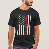 USA American Flag Drop Loads Turck Driver Trucker T-shirt (Voorkant)