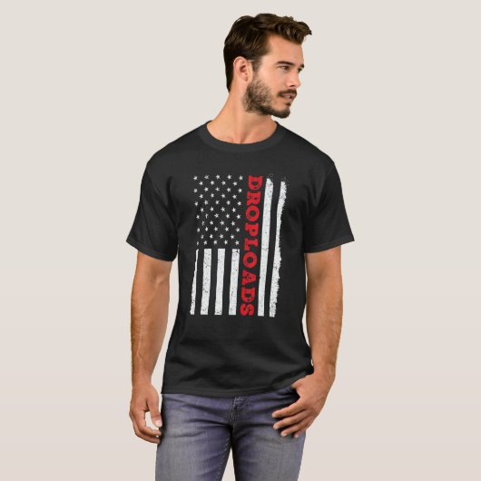 USA American Flag Drop Loads Turck Driver Trucker T-shirt (Voorkant volledig)