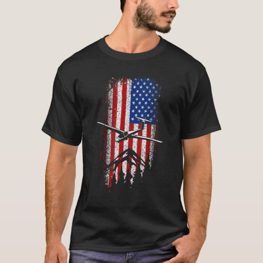 Usa American Flag Glider Pilot 4th Of July T-shirt (Voorkant)