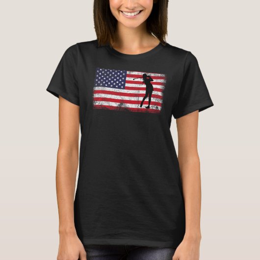 USA American Flag Golf Lover 4 juli Patriottische  T-shirt (Voorkant)