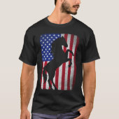  USA American Flag Horse Lover USA Patriotic 4th o T-shirt (Voorkant)