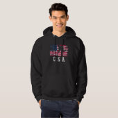 USA American Flag Ice Hockey Player Hoodie (Voorkant volledig)