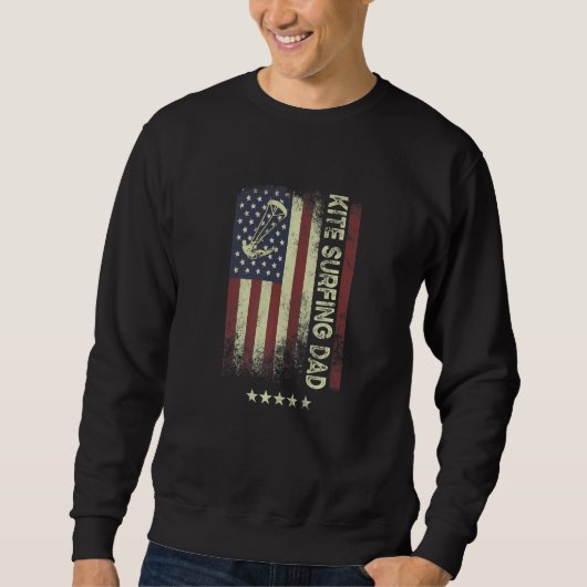USA American Flag  Kite Surfing Dad  1 Trui (Voorkant)