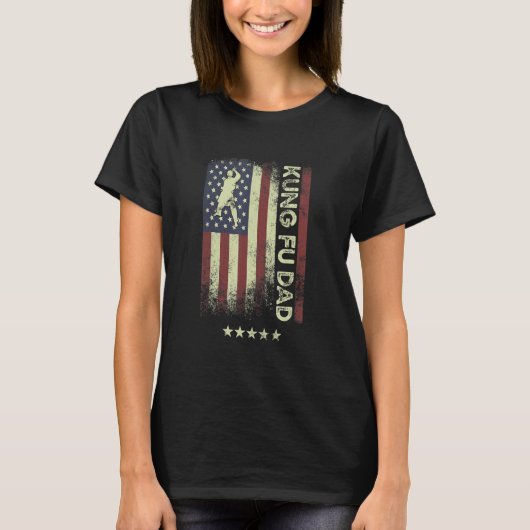 USA American Flag  Kung Fu Dad 1 T-shirt (Voorkant)