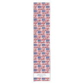 USA AMERICAN Flag Map Gepersonaliseerd Schrift Korte Tafelloper (Voorkant)