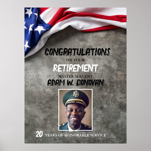 USA American Flag Military Retirement Welcome Poster (Voorkant)