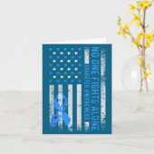 Usa American Flag No Fighting Alone Diabetes Aware Kaart (Gele Bloem)