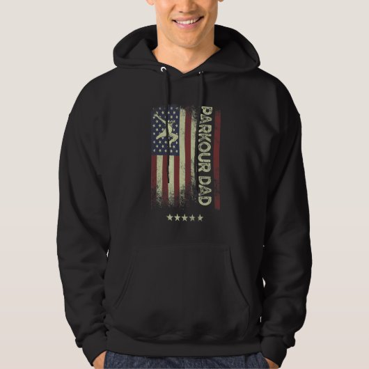 USA American Flag  Parkour Dad 1 Hoodie (Voorkant)