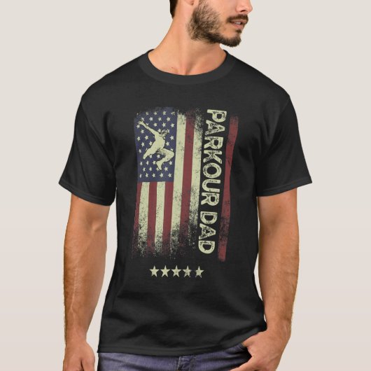 USA American Flag  Parkour Dad 1 T-shirt (Voorkant)